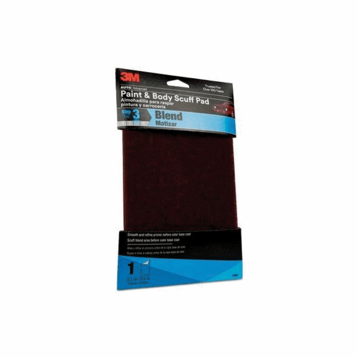 3M™ 03193 Paint and Body Scuff Pad, 6 in W x 9 in L, Fine, Maroon